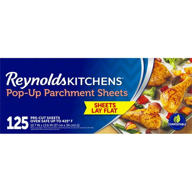 Reynolds Kitchens Parchment Sheets, Pop-Up, Pre-Cut - 125 sheets