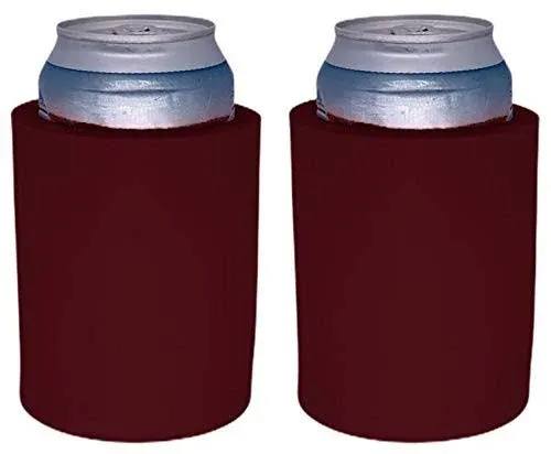 Blank Thick Foam Old School Can Cooler (2 Pack, Burgundy)