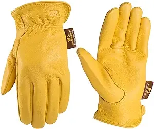 Wells Lamont Men's Deerskin Full Leather Light-Duty Driving Gloves | Medium (962M) Gold