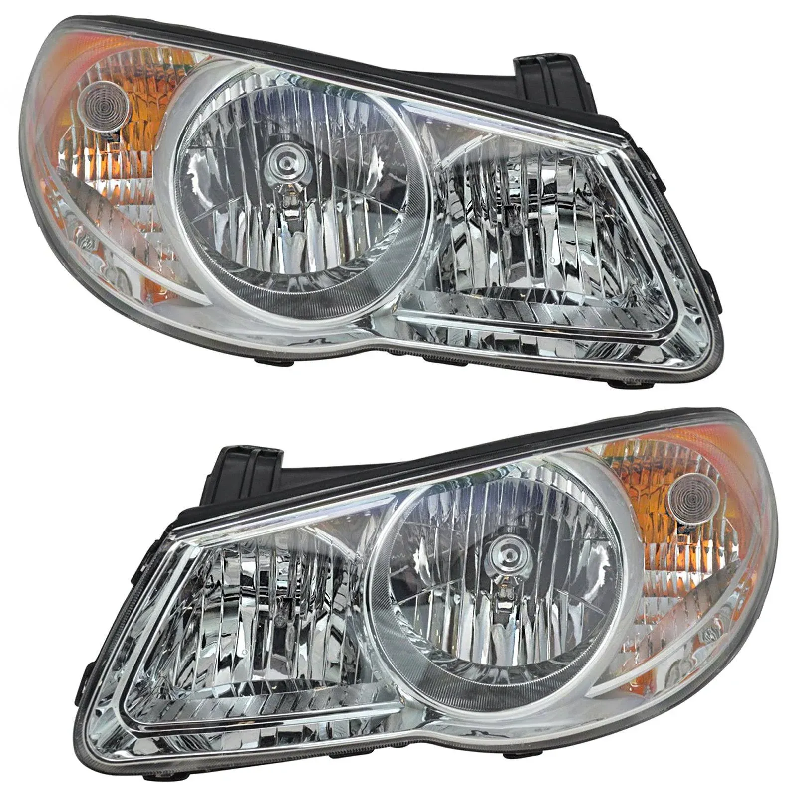 Headlight Assembly Set Headlights Driver & Passenger Side Compatible with 2007-2010 Hyundai Elantra HY2502138 HY2503138