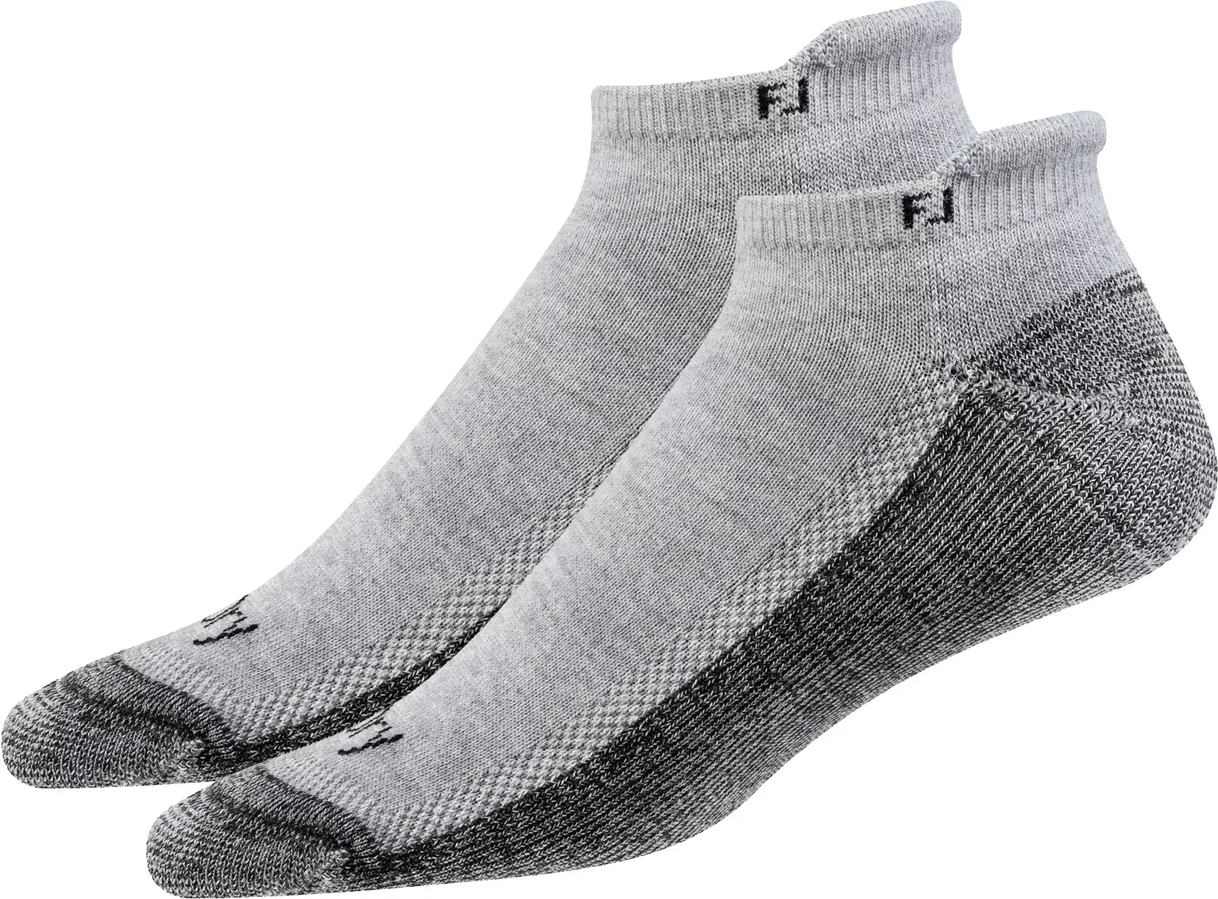 FootJoy Men's ProDry Roll Tab XL 2-Pack Socks, Grey, Fits Shoe Size 12-15