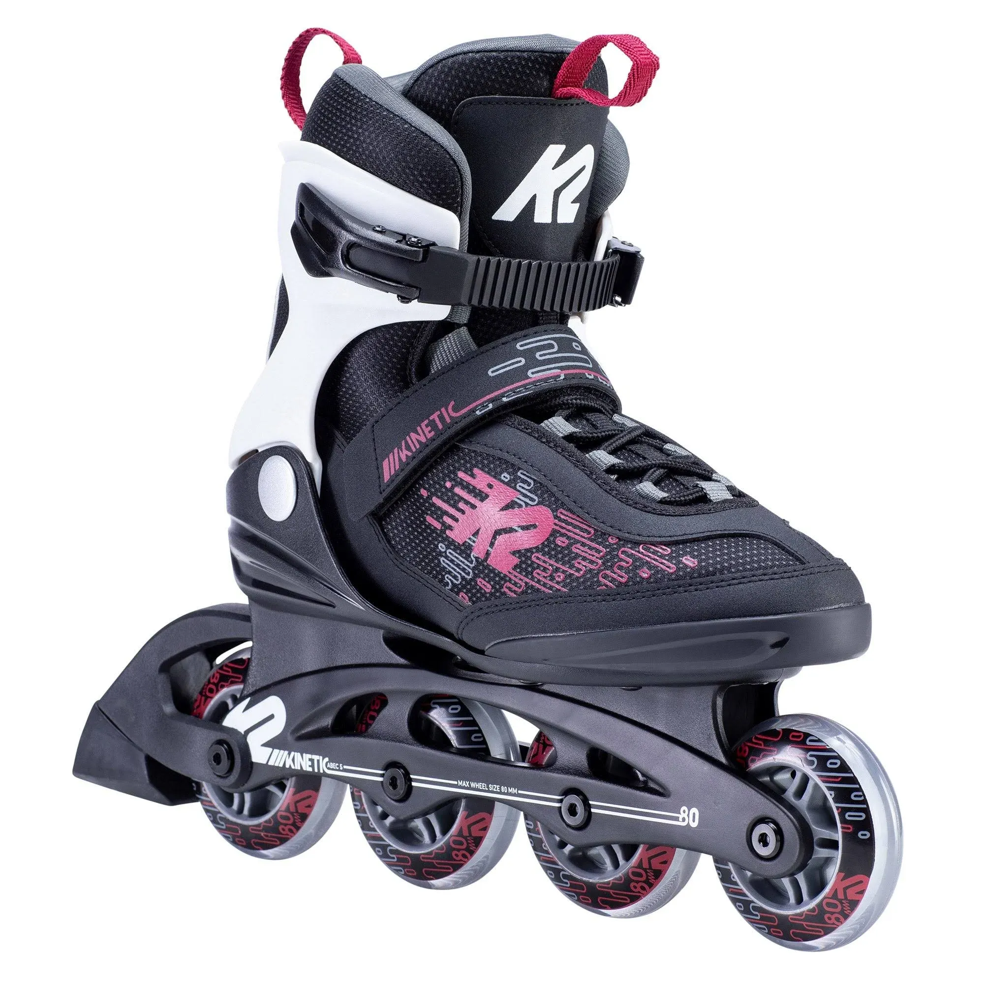 K2 Kinetic 80 Womens Inline Skates - Black/Berry / 6.5