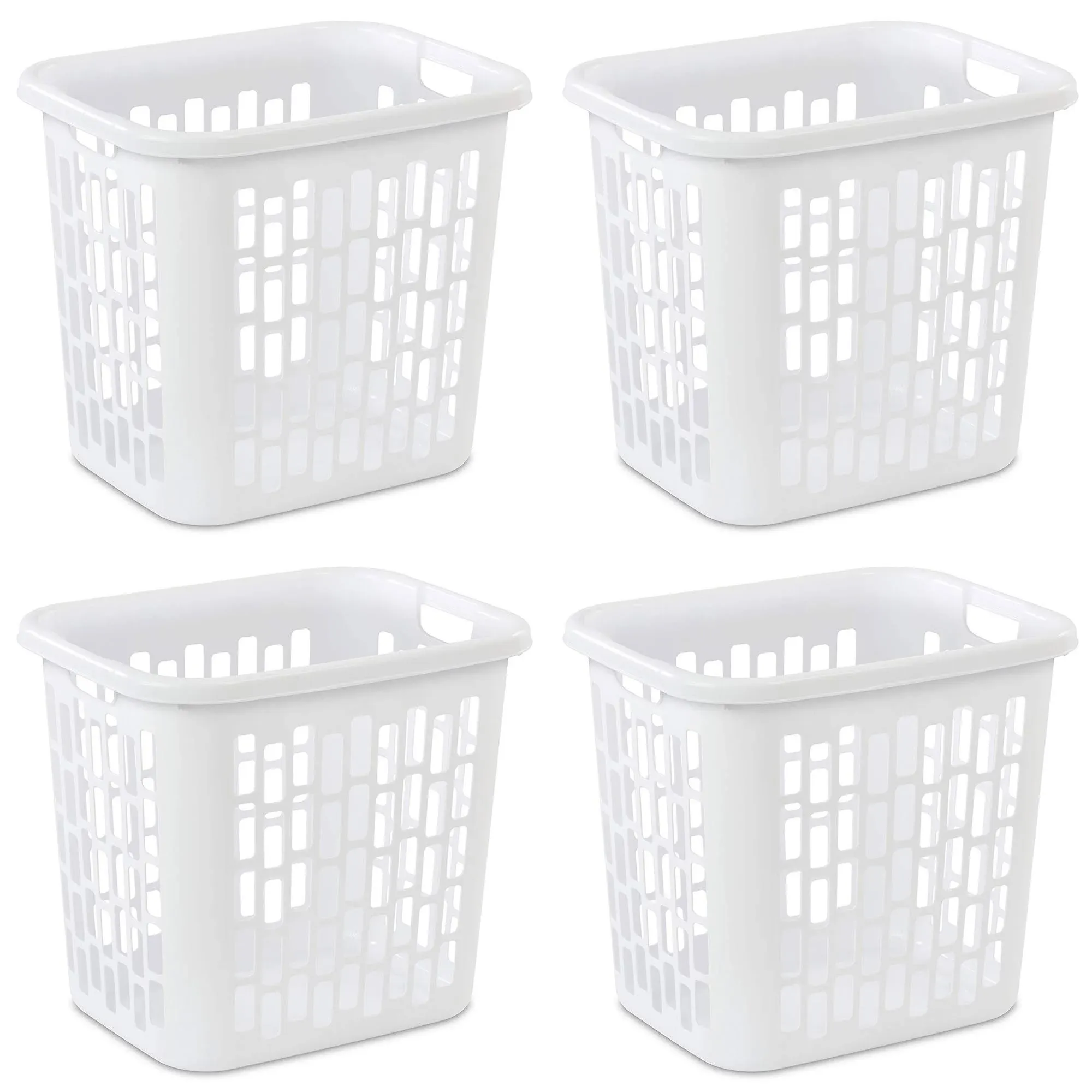 Sterilite Ultra Easy Carry Plastic Dirty Clothes Laundry Basket Hamper (4 Pack)