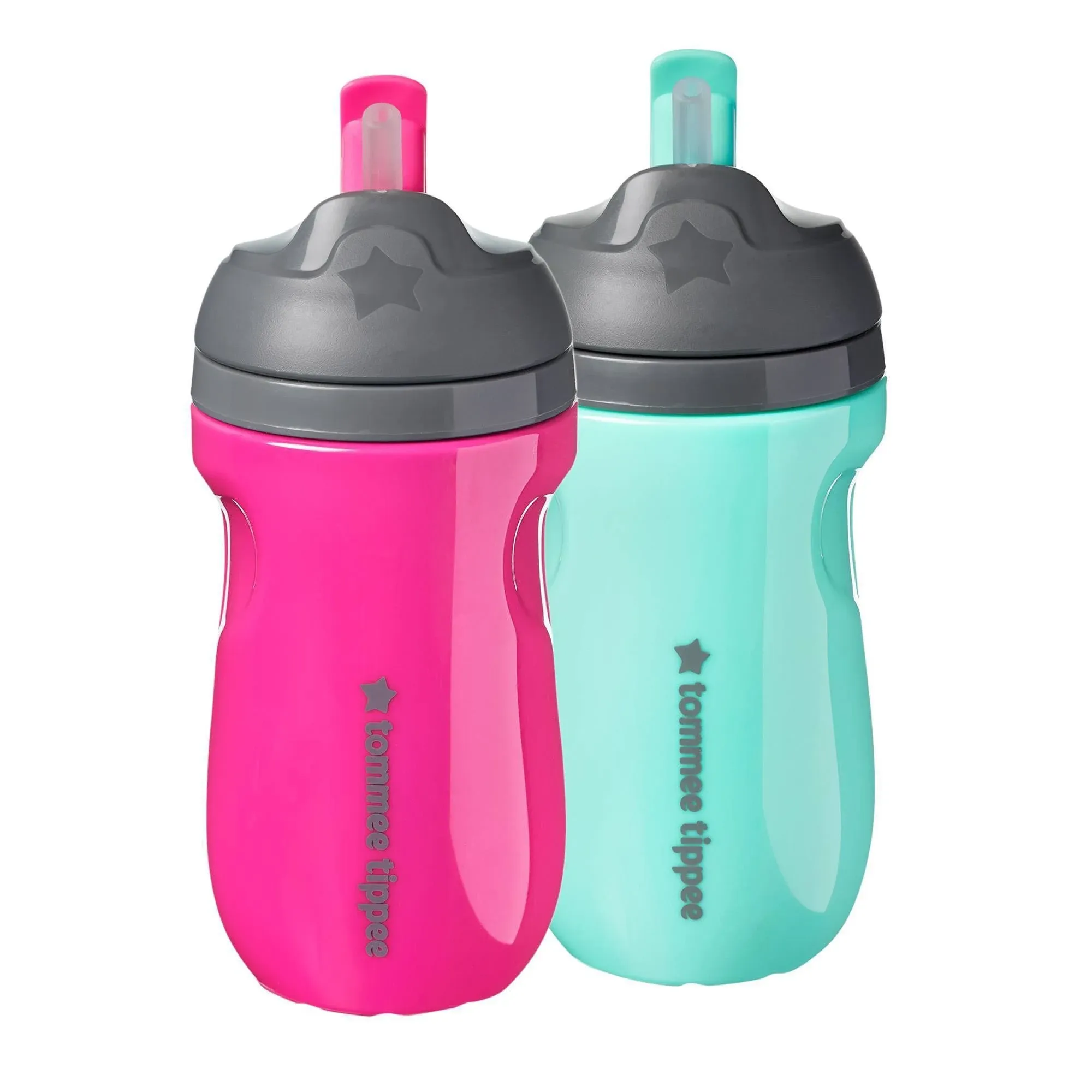 Tommee Tippee Insulated Straw Cup - Pink & Mint - 9 Ounce - 2 ct