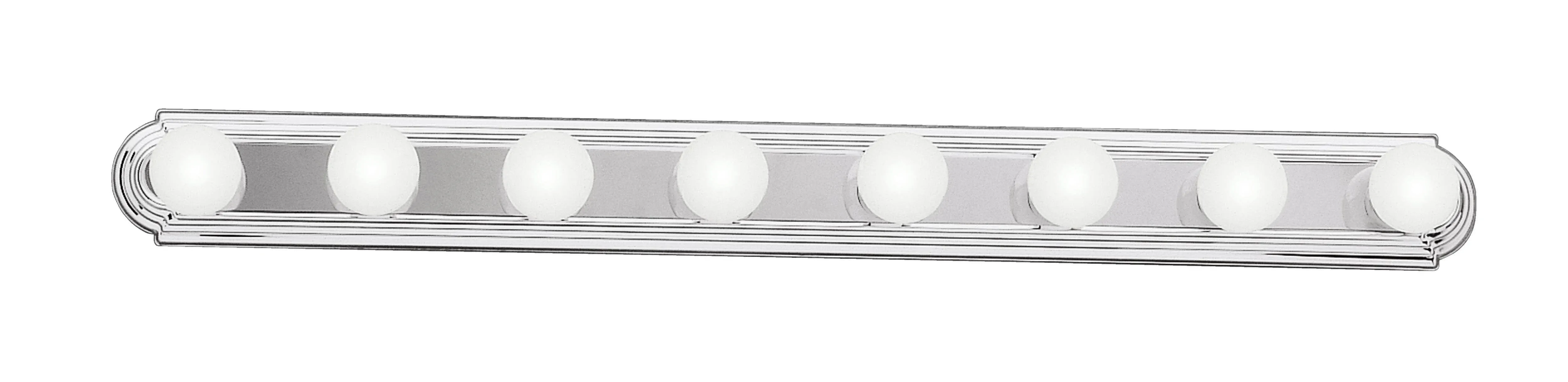 Kichler 5019CH, Bath and Vanity Wall Vanity Lighting, 8 Light, 480 Total Watts, Chrome,48-Inch White