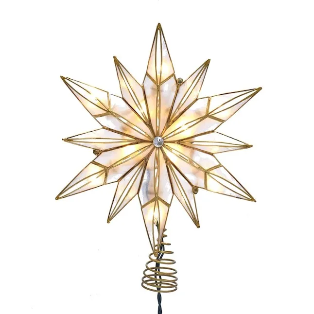 Kurt S. Adler 12-in Star Gold Clear Christmas Tree Topper | UL3150