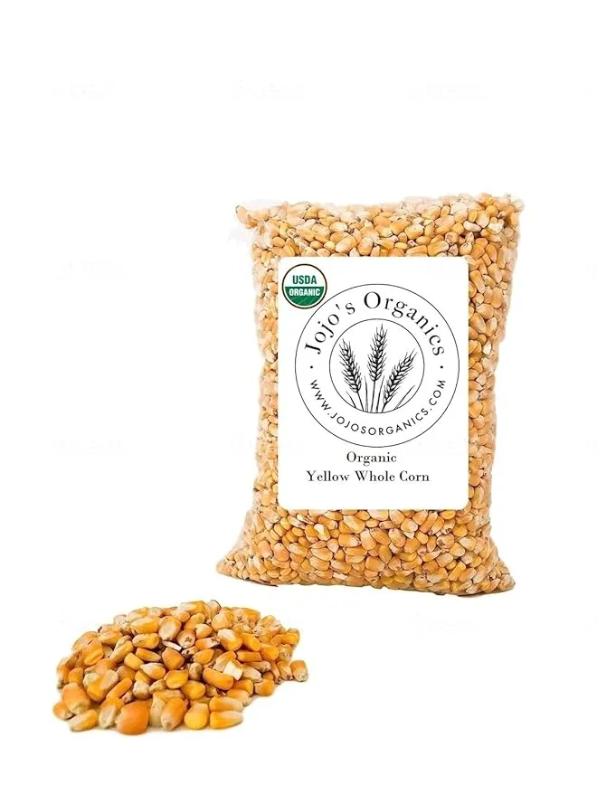 Good Word Organics Yellow Whole Corn Maize Certified Organic Non-GMO Bulk Grains 5 lbs Great for Tamale Masa Tortillas Muffins Chowder 100% Product of USA