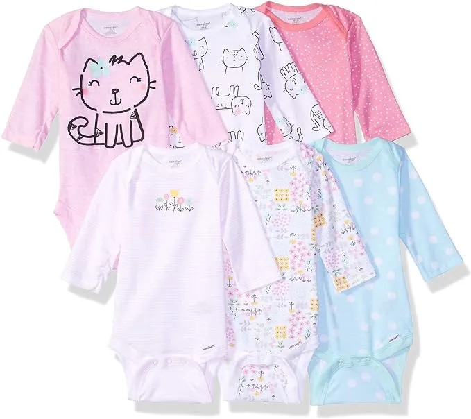 Onesies Brand unisex-baby 6-pack Long Sleeve Bodysuits