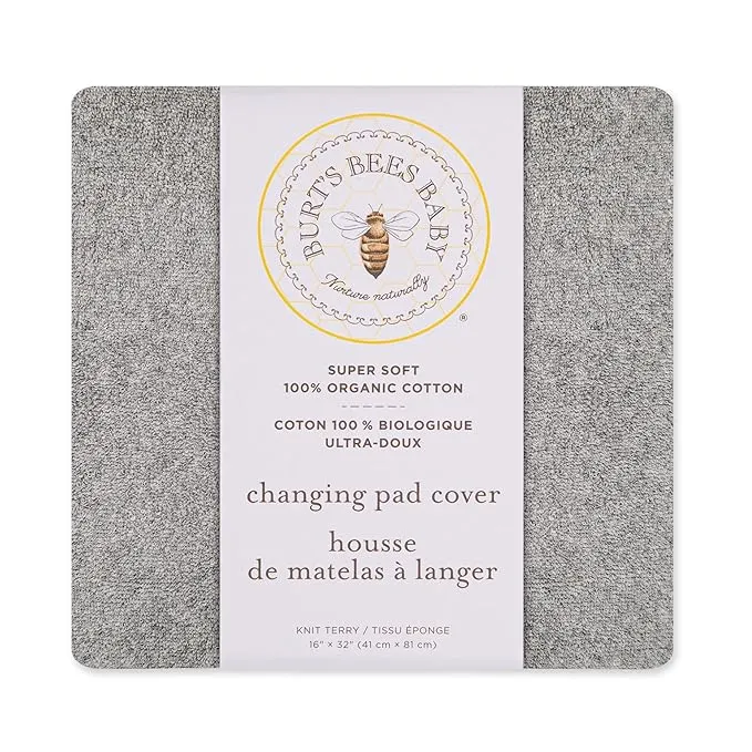 Burt's Bees Baby - Changing Pad Cover, 100% Organic Cotton Changing Pad Liner for Standard 16" x 32" Baby Changing Mats