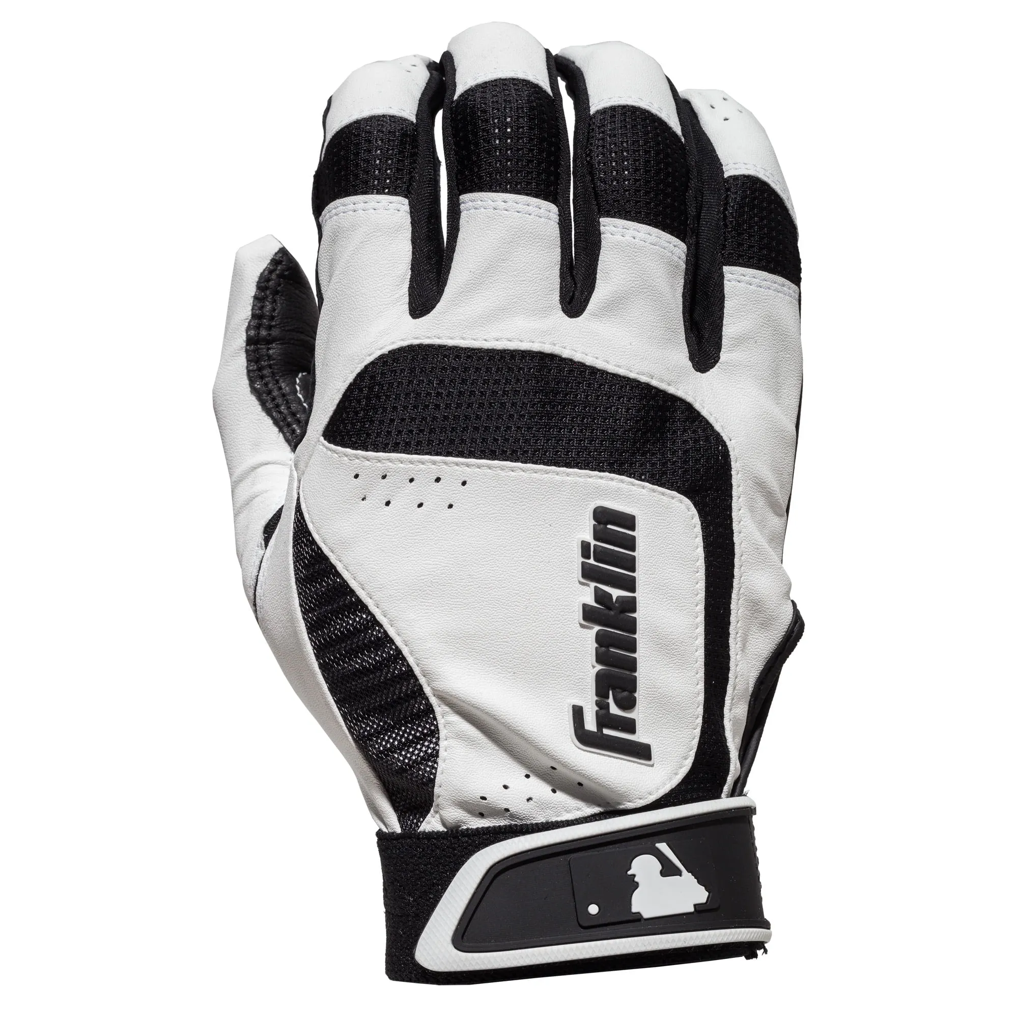 Franklin Sports Shok-Sorb Neo Batting Glove White/Black Adult Small