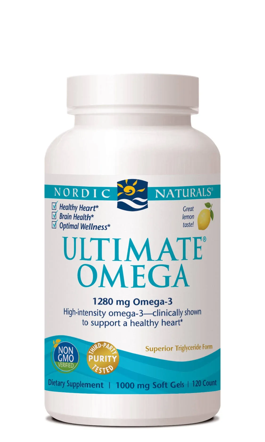 Nordic Naturals Ultimate Omega, Lemon Flavor - 210 Soft Gels - 1280 mg Omega-3 - High-Potency Omega-3 Fish Oil with EPA & DHA - Promotes Brain & Heart Health - Non-GMO - 105 Servings