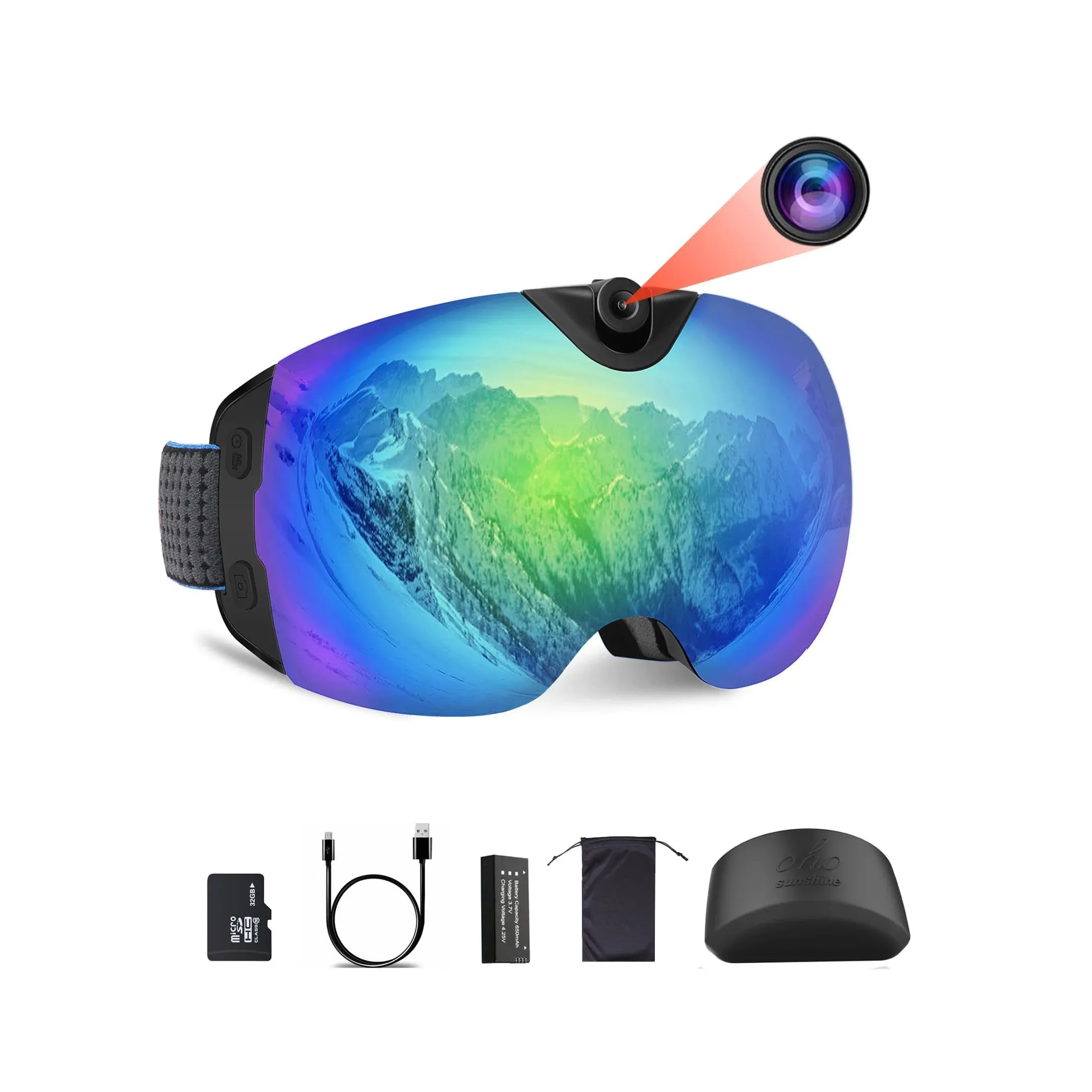 Oho Sunshine Oho Camera Ski Goggles 4K Camera Snowboard Goggles with WiFi Feature ...