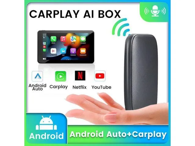 Magic Carplay Ai Box 2.0 Max, CarPlay AI Box Support YouTube/Netflix/Hulu etc., Qualcomm Multi-Core Android System Multimedia Video Box with Wireless CarPlay/Android Auto Adapter 2