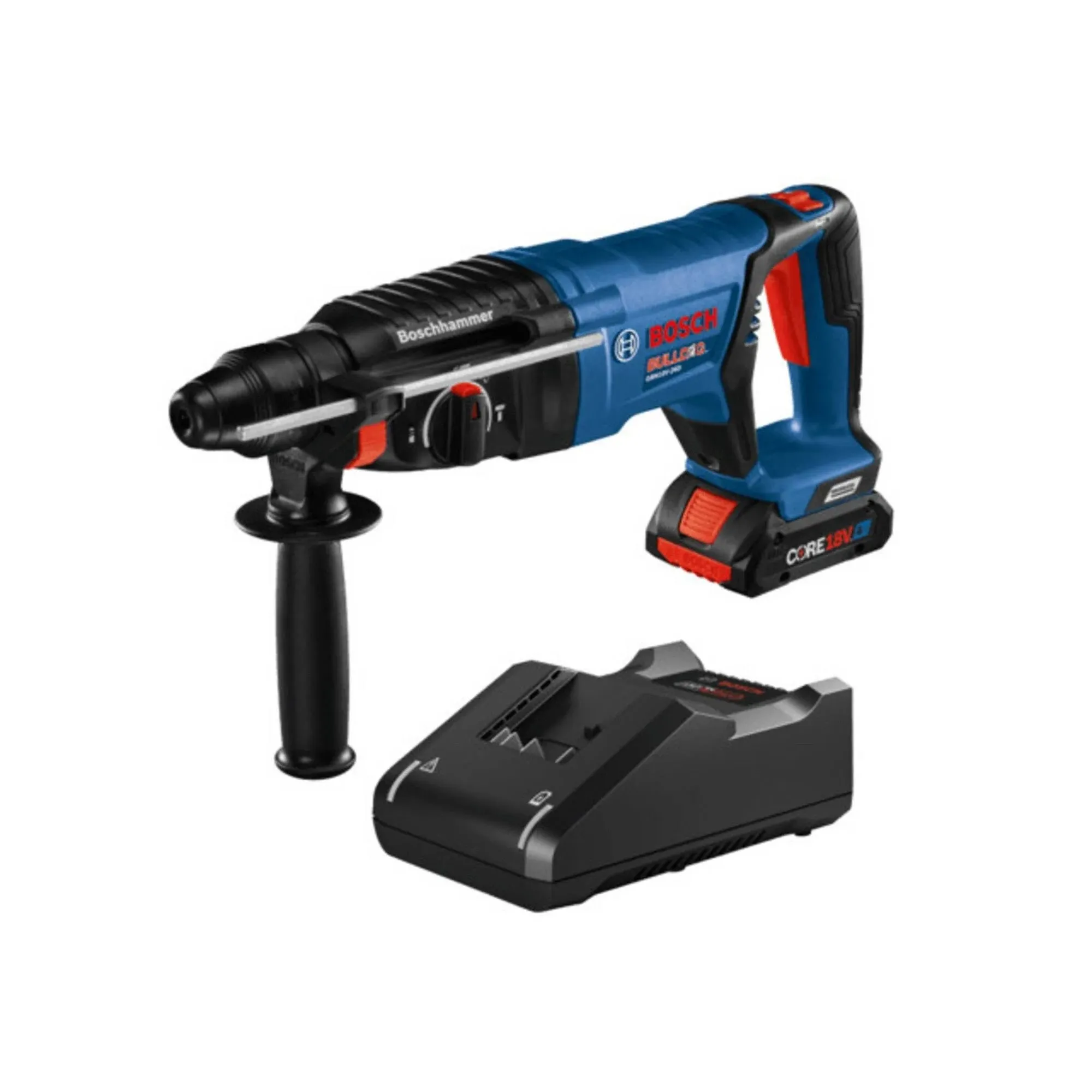 Bosch GBH18V-26DK15-RT 18V EC Brushless Lithium-Ion SDS-Plus Bulldog 1 in. Cordless Rotary Hammer Kit (4 Ah) (Renewed)