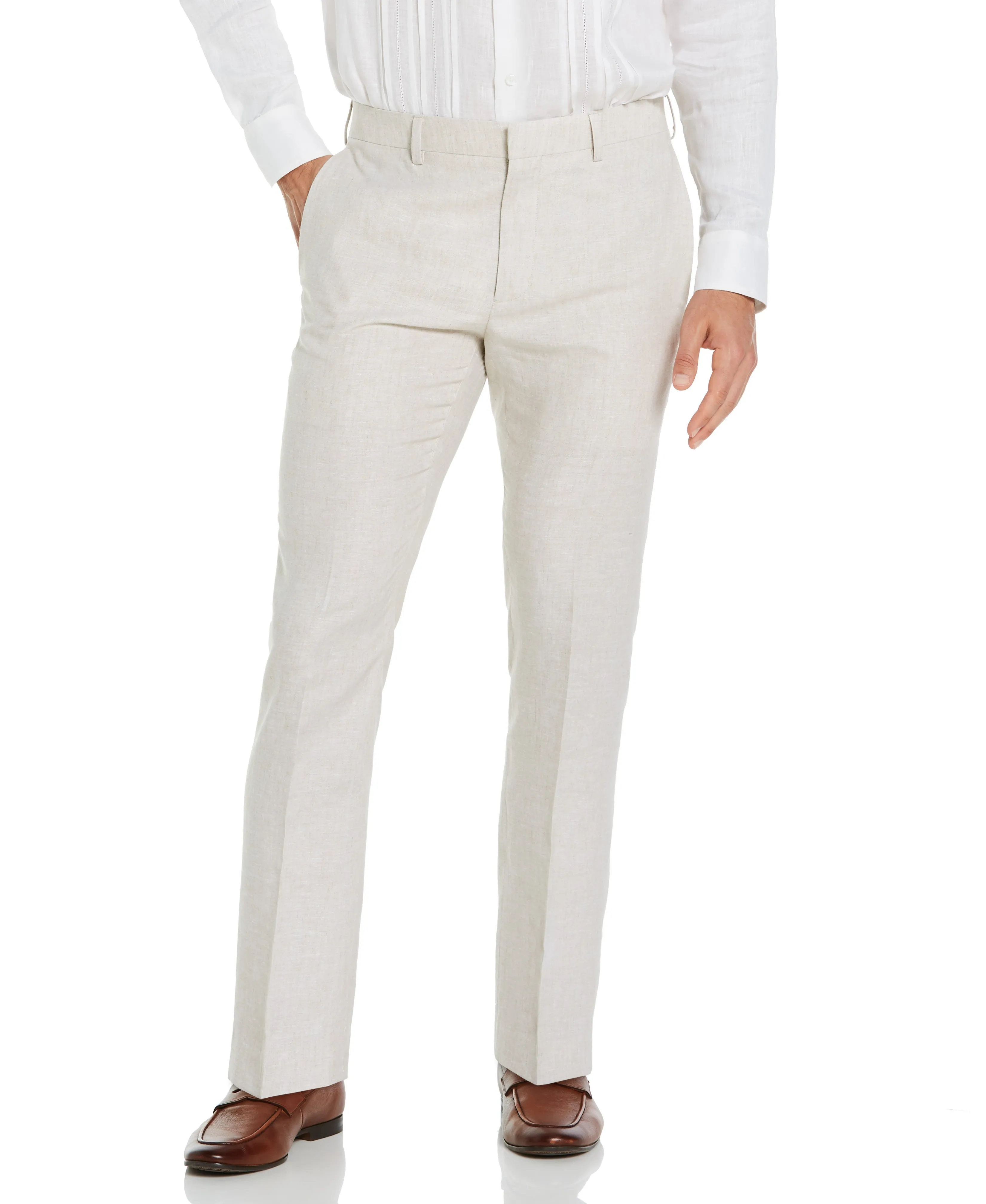 Delave Linen Flat Front Pant