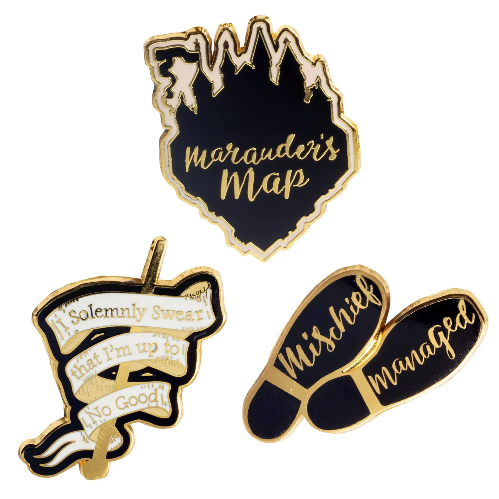 Harry Potter Marauder's Map Enamel Pins, Set of 3 - Collectible Metal Pin Button ...