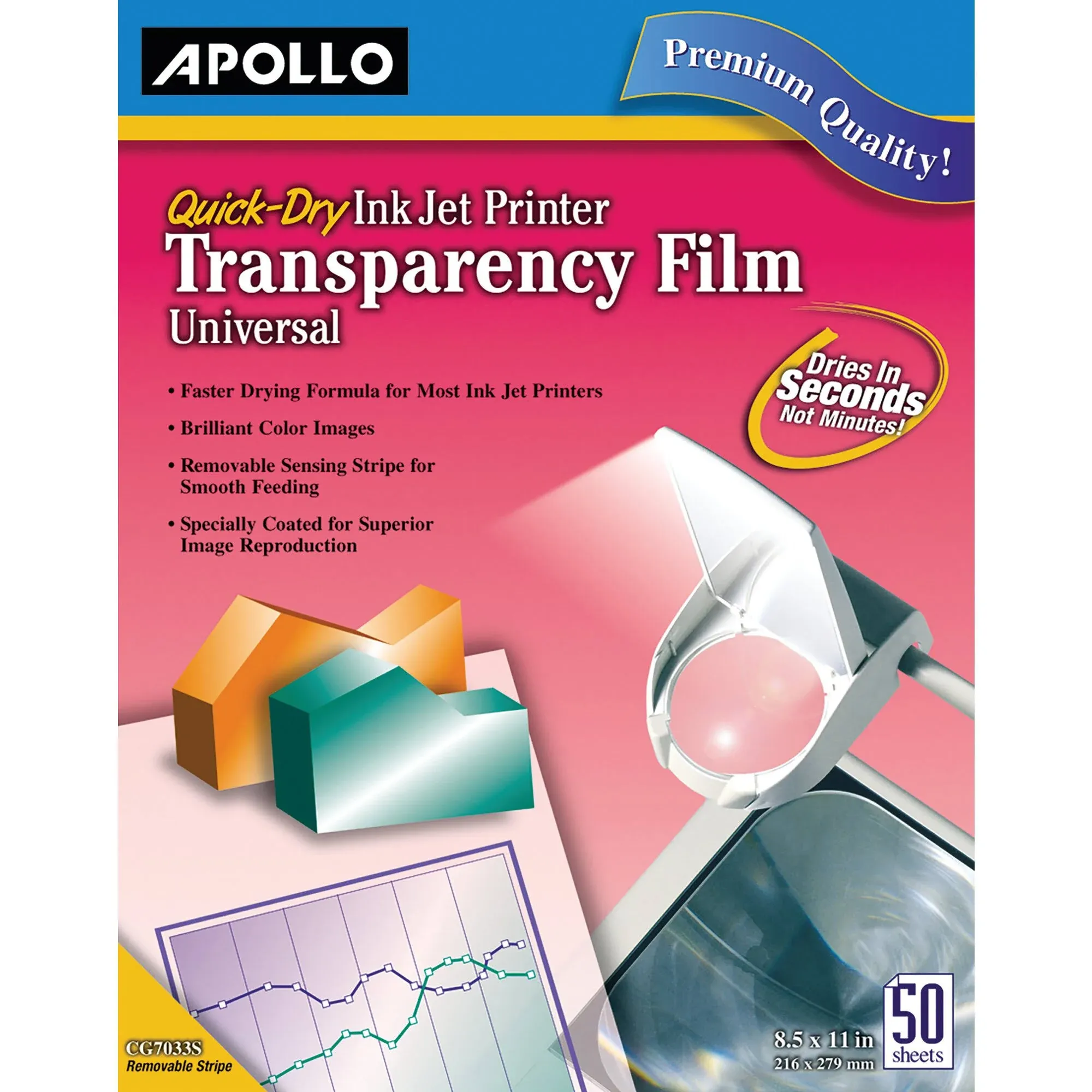 Apollo Quick-Dry Color Inkjet Transparency Film