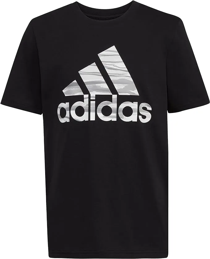 adidas Boys' Short Sleeve Cotton Camo Bos Logo T-Shirt