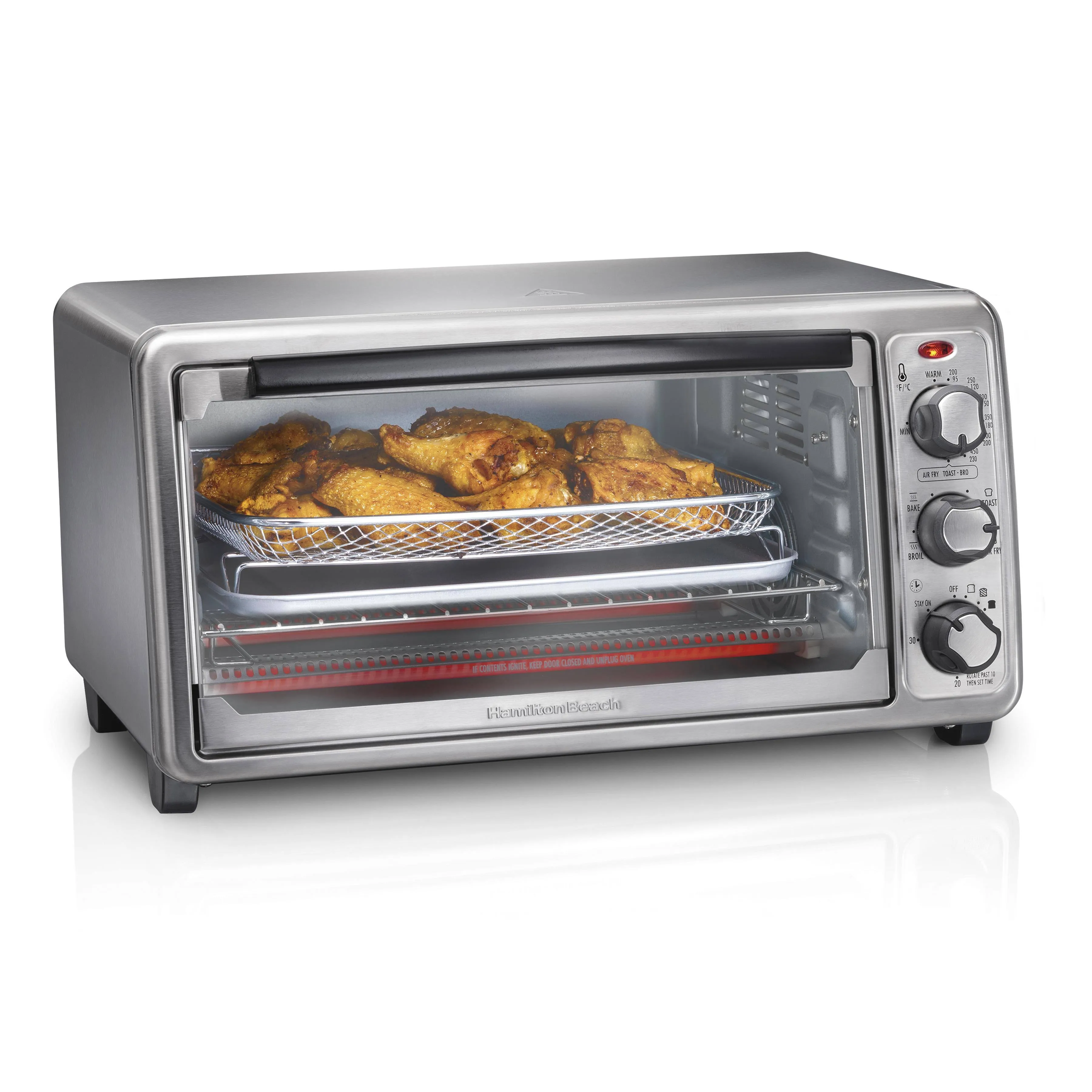 Hamilton Beach - Sure-Crisp 6-Slice Air Fryer Toaster Oven - Stainless