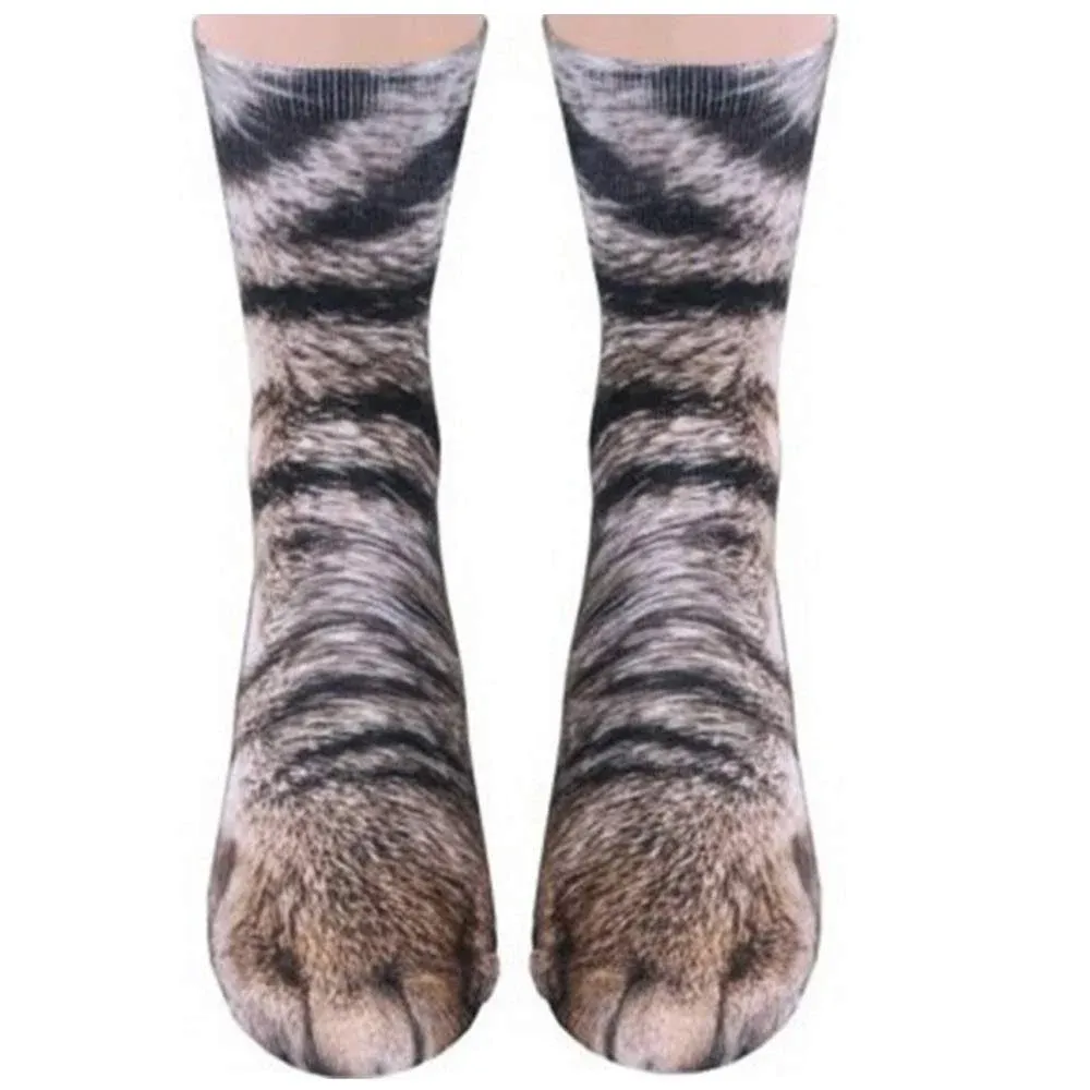 Sublimated socks, Animal printed socks, animal socks, printed socks, paw print socks, tiger socks, cat socks