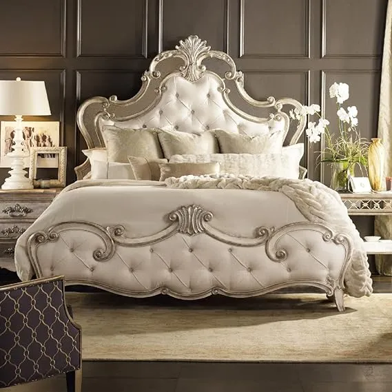 Hooker Furniture Sanctuary Upholstered King Bed in Silver