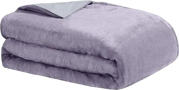 Dream Lab Amethyst and Quartz Crystal Cooling Reversible Weighted Blanket with Removable Cover, 15 Pounds, Lavender