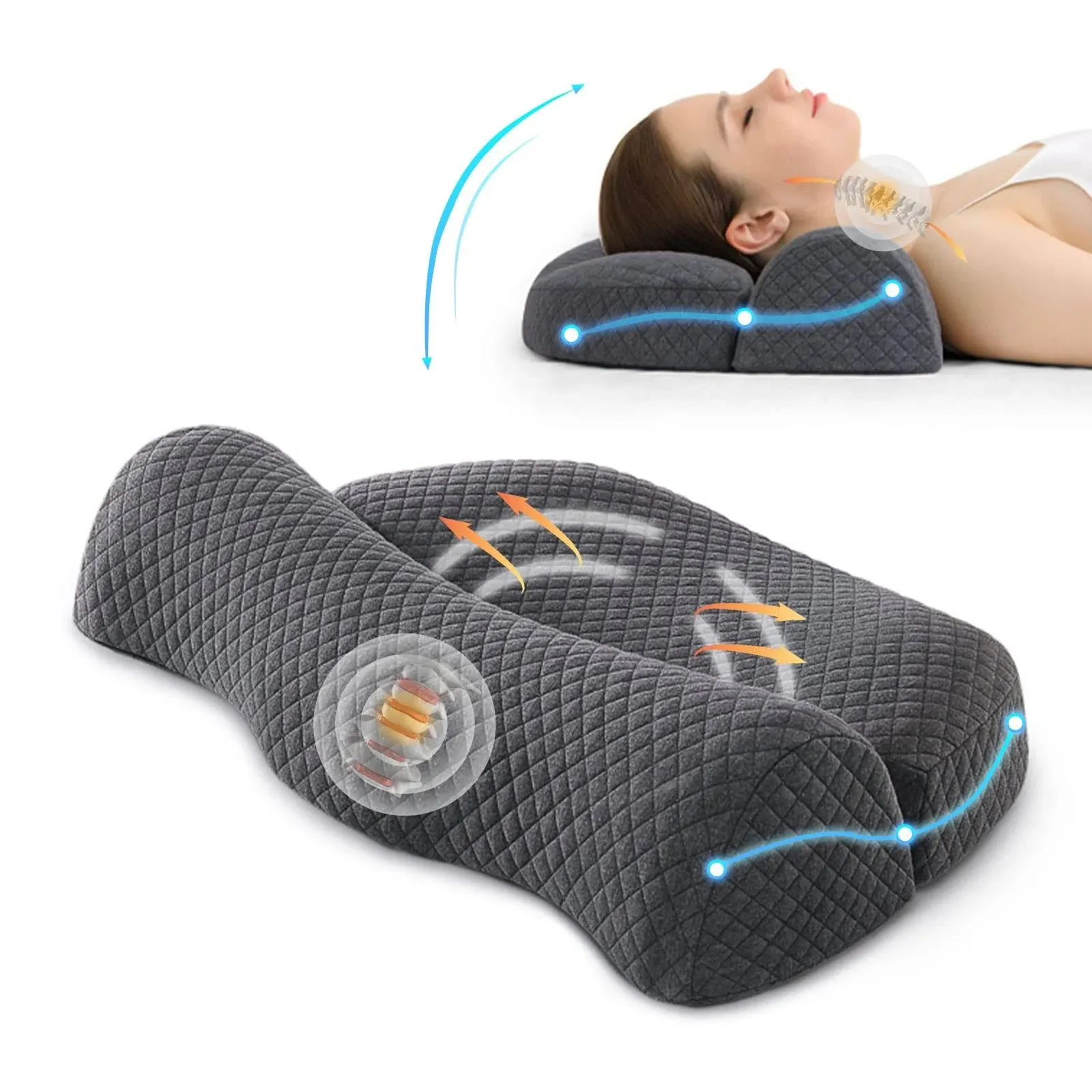 Almohada De Espuma Viscoelástica Cervical De Espacio De Alta