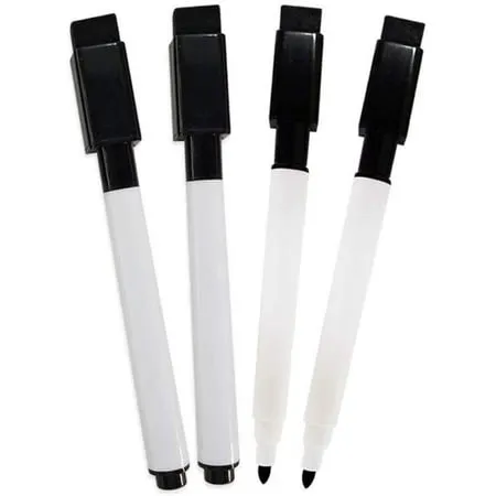 Comix Magnetic Dry Erase Markers, Fine Tip Black Whiteboard Markers with Eraser Cap, Low Odor Black Markers for Kids Teachers