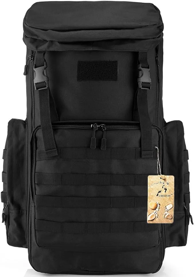 CREATOR 70-85L Large Capacity Tactical Travel Backpack MOLLE Hiking Rucksack ...