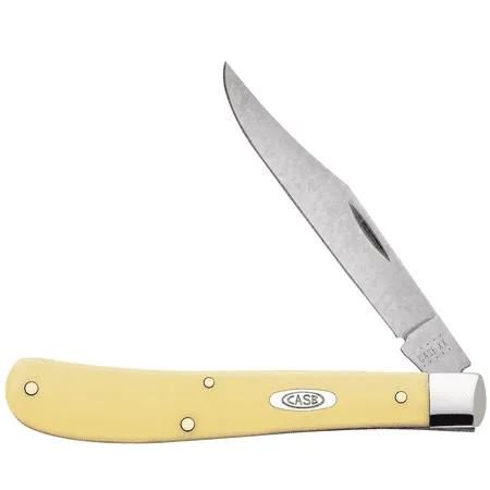 Case WR XX Pocket Knife Yellow Synthetic Slimline Trapper Cv Item #031 - (31048 Cv) - Length Closed: 4 1/8 Inches