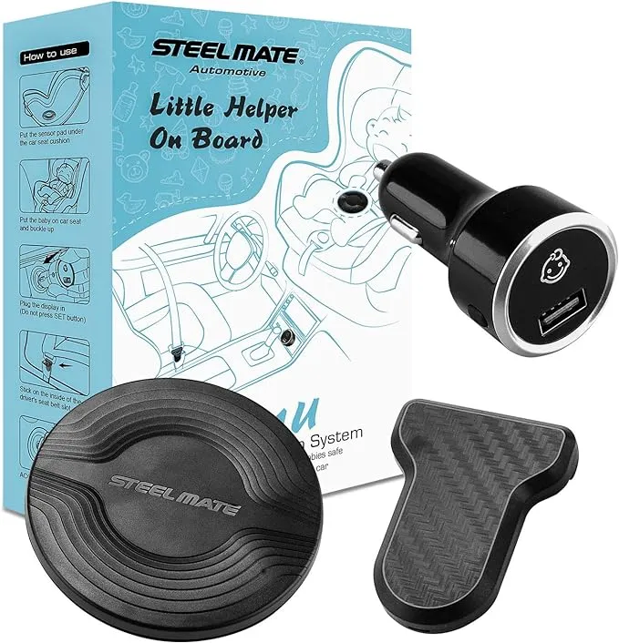 STEEL MATE Automotive Baby Car Seat Alarm System Reminder Easy Installation