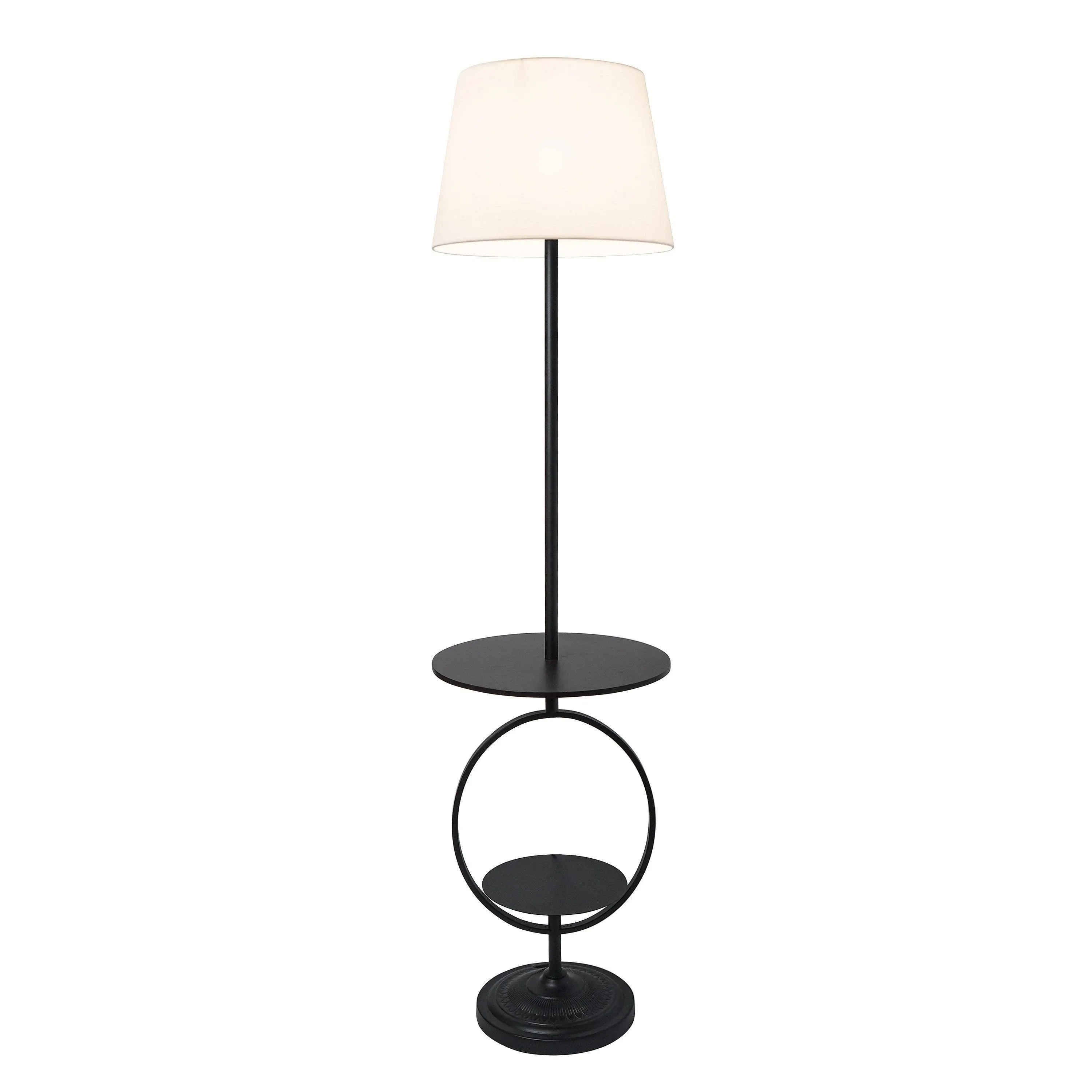 Elegant Designs Elegant Designs Bedside Nightstand End Table Dual Shelf Decorative Floor Lamp