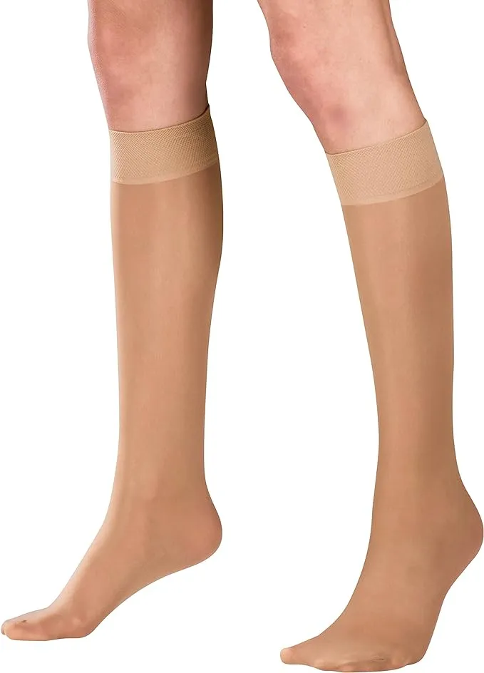 Truform Women's Sheer Compression Stockings 15-20 mmHg Knee High