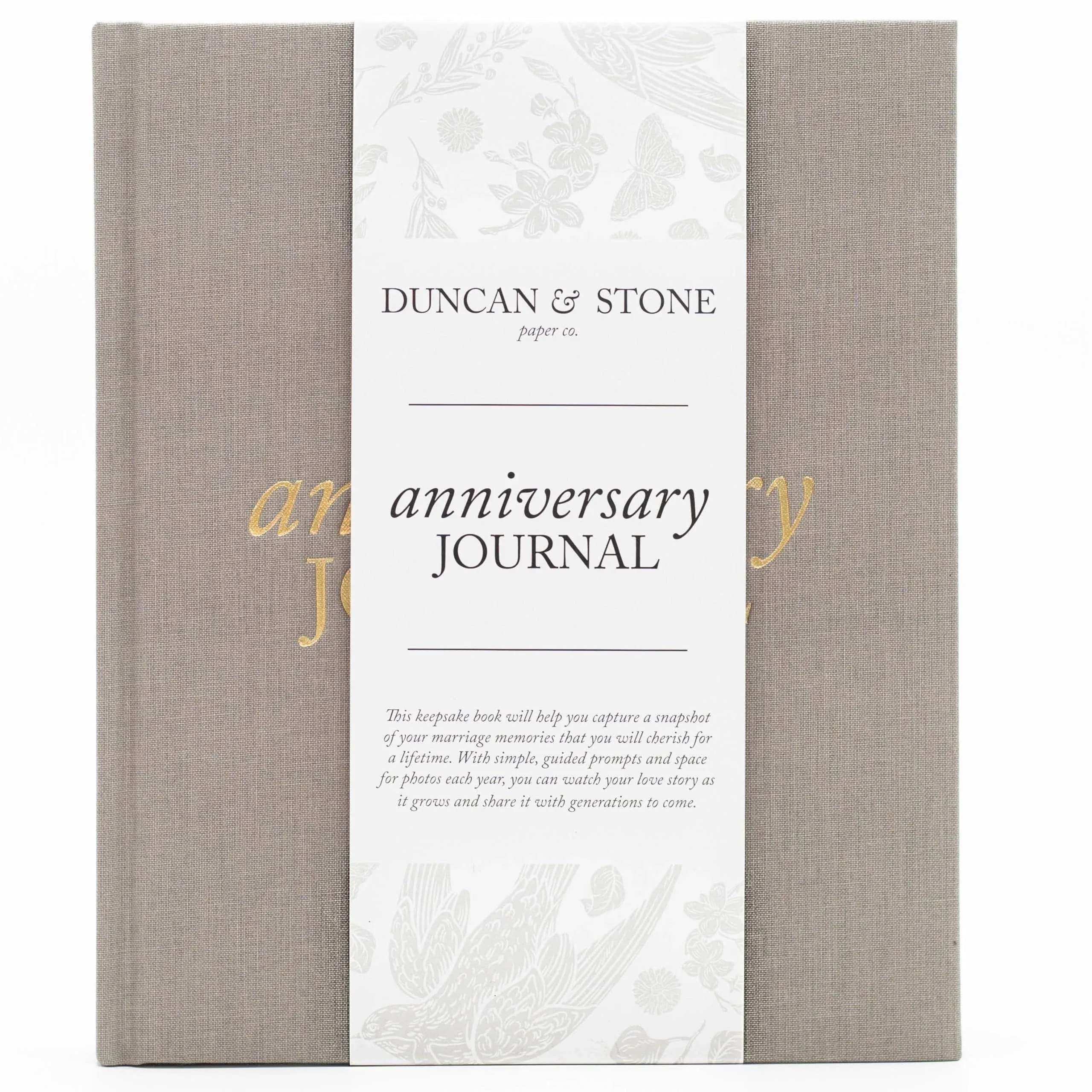 Anniversary Journal by Duncan & Stone - Taupe | Wedding Journal Book for Couples