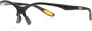 DEWALT DPG59-125C Reinforcer Rx-Bifocal 2.5 Clear Lens High Performance Protective Safety Glasses with Rubber Temples and Protective Eyeglass Sleeve