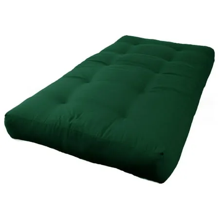 Blazing Needles 7 in. Renewal Twill Twin Size Futon Mattress Forest Green