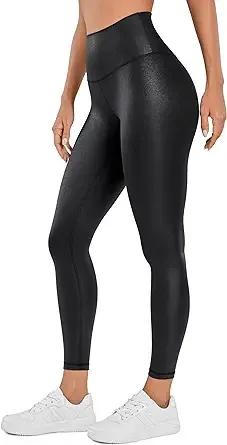 CRZ Yoga Women Butterluxe Matte Faux Leather Leggings 25' Black Classic / M