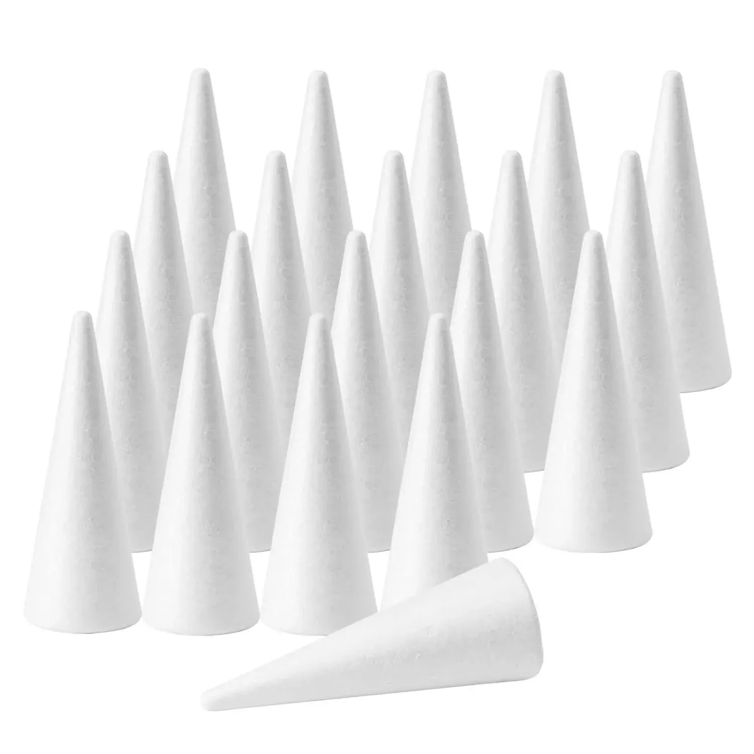 20pcs Craft Foam Cones, Polystyrene Cone Shaped Foam, Foam Tree Cones, for Arts