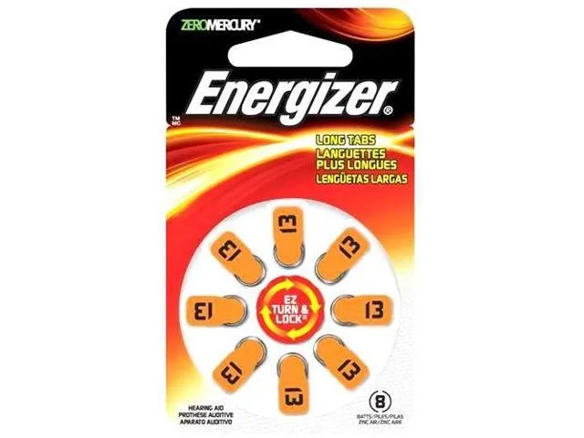 Energizer AZ13DP Coin Cell Hearing Aid Batteries, 8-Card