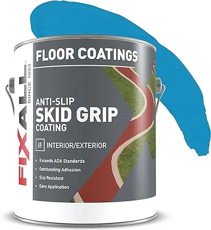 FixALL Skid Grip Anti-Slip Coating, 1 Gallon, Cobalt, Exceeds ADA Standards, Ideal for Safety Areas, Slip-Resistant Pavement, Cement & Concrete Paint