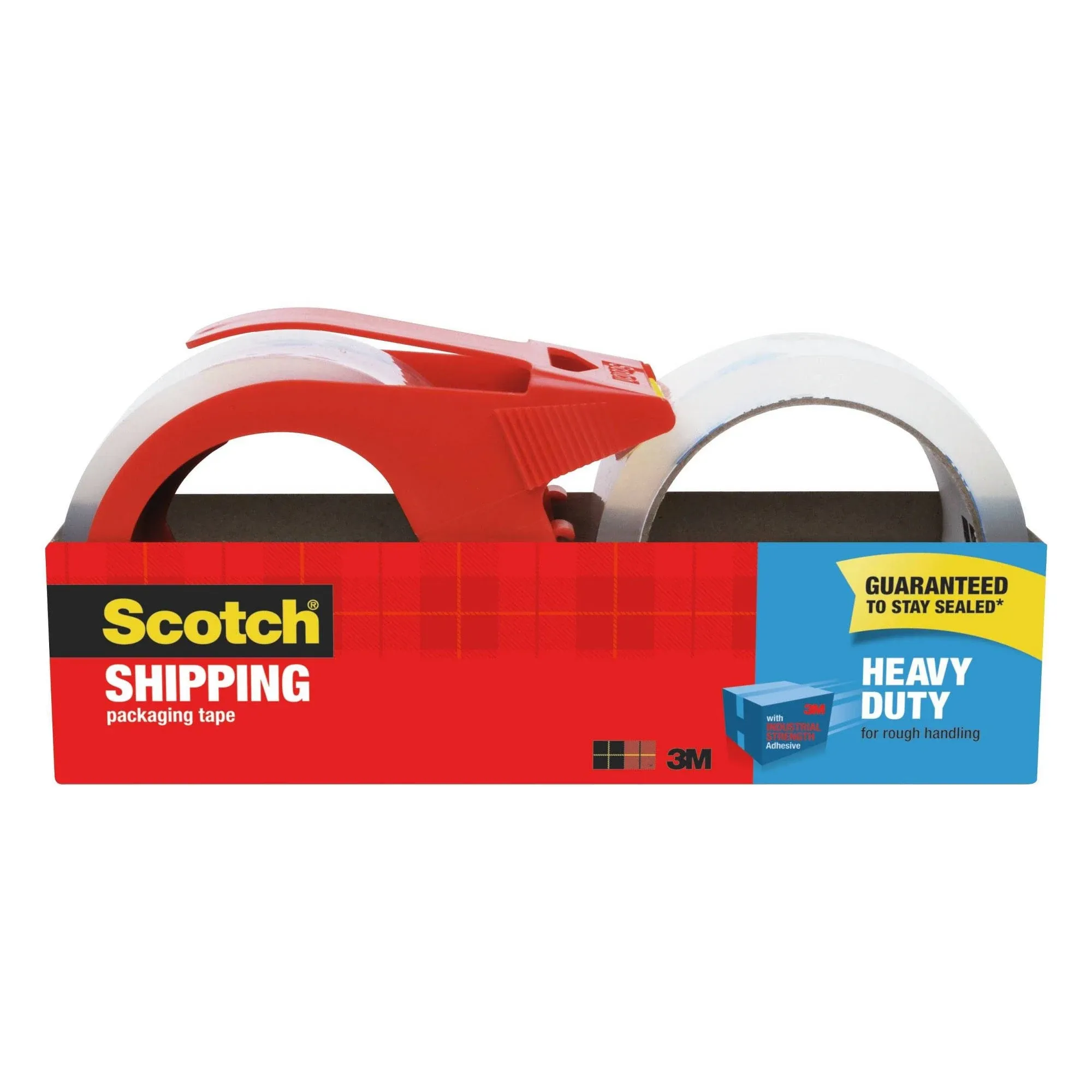 3M Scotch Packaging Tape with Dispenser, 1.88" x 54.6 yds - 2 pack