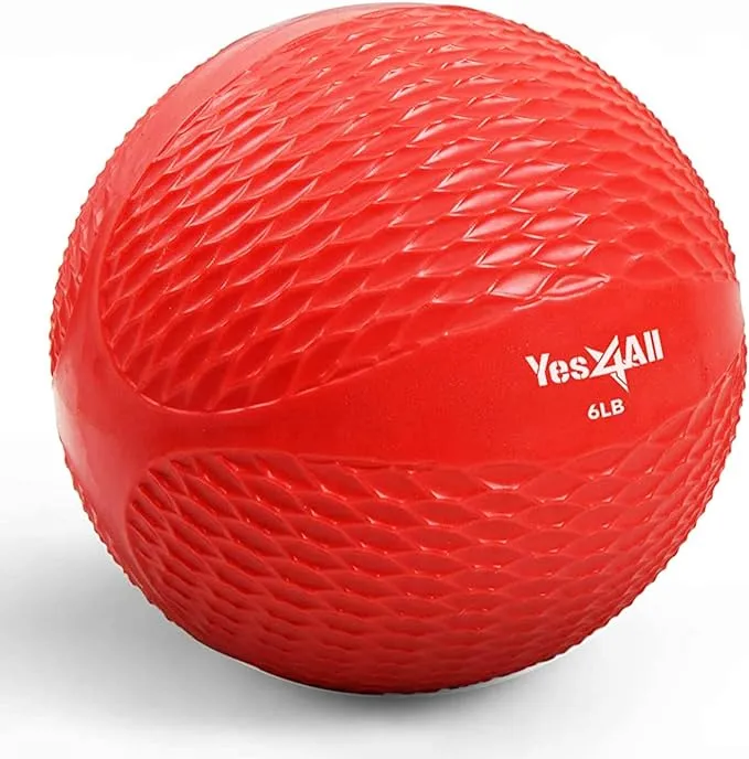 Yes4all LLDB Soft Weighted Medicine Toning Ball Purple 2.7 kg Single for Pilates, Yoga and Fitness