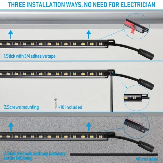 LED 5CCT 12&#034; Linkable Light Bars (4) for Gun Safe Under Cabinet Closet