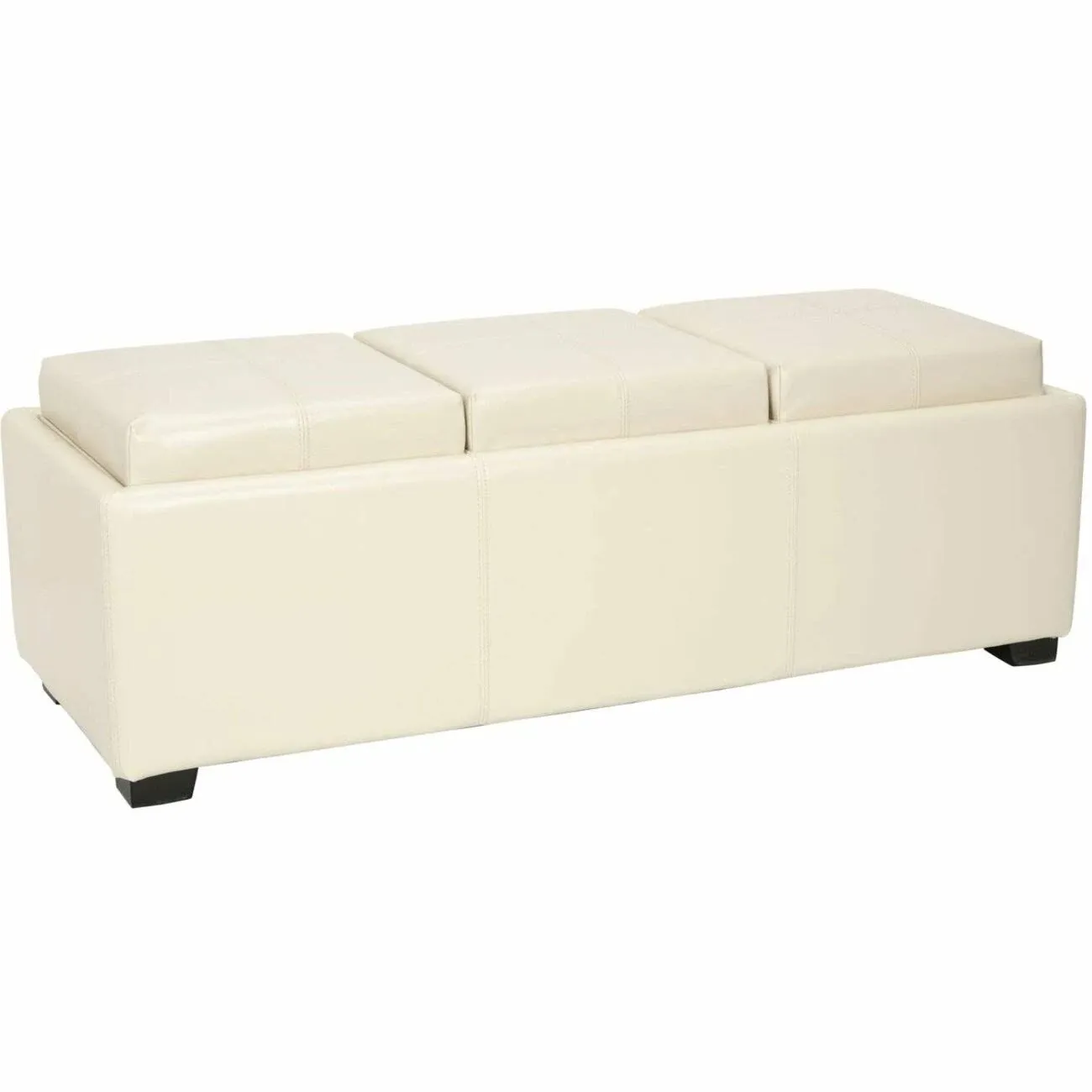 Safavieh Harrison Triple Tray Ottoman - Flat Cream