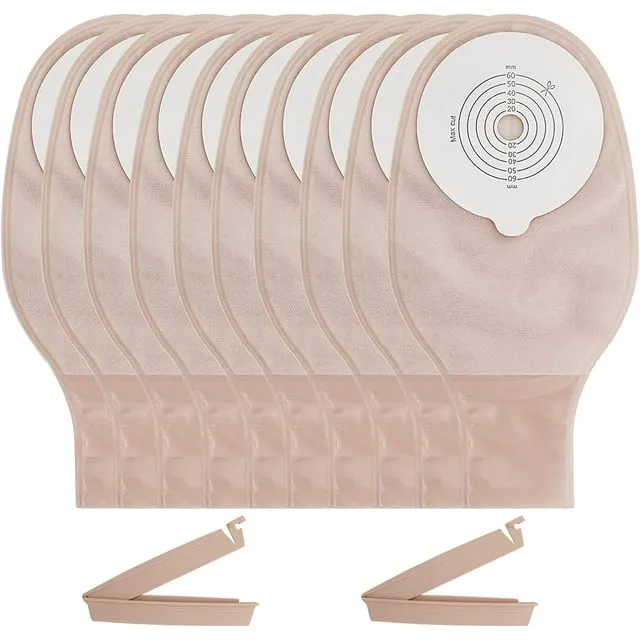 SUCONBE 25pcs Ostomy Bag with Clamp Closure