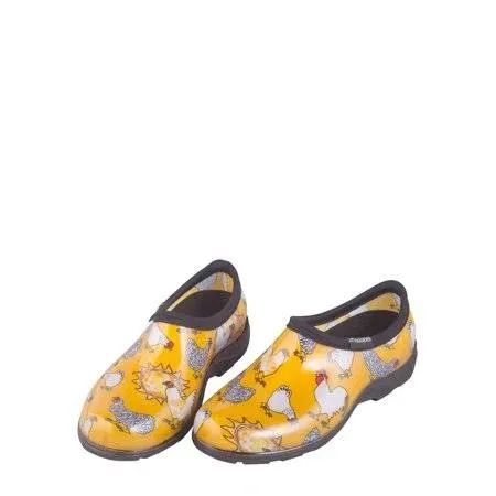 Sloggers Women's Waterproof Chicken Print Comfort Shoes, Size: 8, Yellow