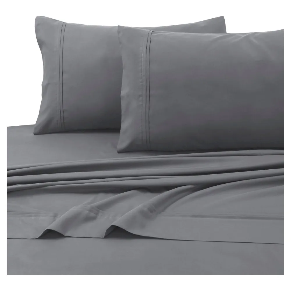 Microfiber Solid Deep Pocket Sheet Set (Twin) Gray 110 GSM - Tribeca Living