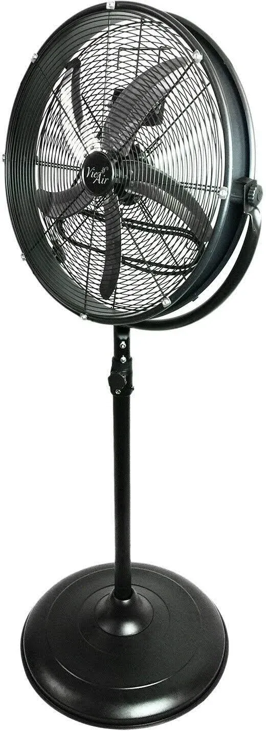 Vie Air 97096360M 20 Industrial 3-Speed High Velocity Pedestal Drum Fan - Black