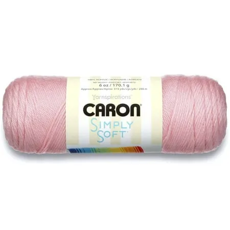 Caron Simply Soft Yarn, Soft Pink, 6 oz