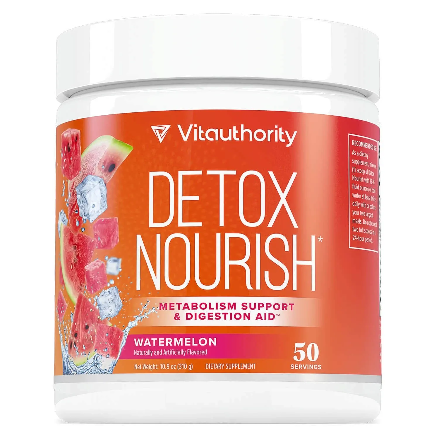 Vitauthority, Detox Nourish Weight Loss & Digestion Aid, Natural Watermelon, 10.9 oz (310 g) | Diet & Weight Loss | Health & Beauty